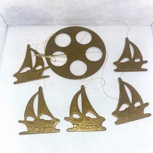 Vintage Brass Sailboat Wind Chime